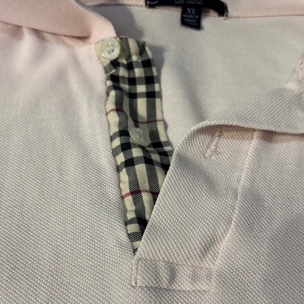 Burberry Light Pink Cotton Polo with Navy Label - Picture 3 of 5